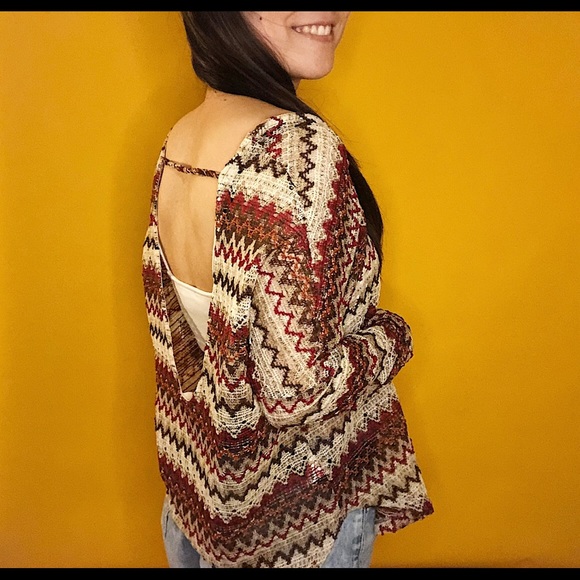 Painted threads | Knitted multicolor top | Size M - Picture 2 of 5